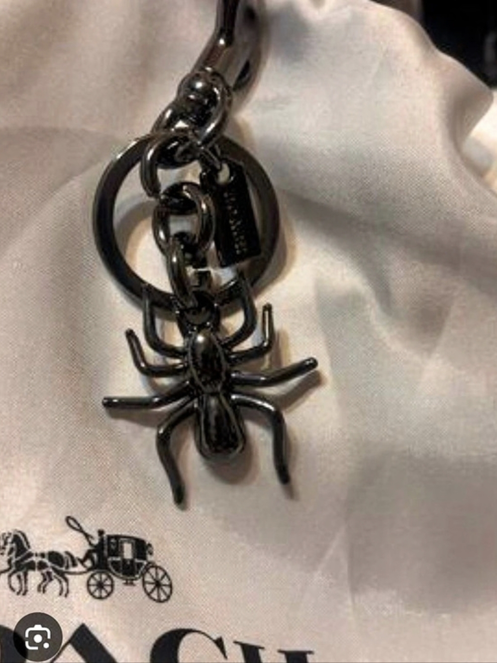 Coach Spider Bag Charm Gunmetal